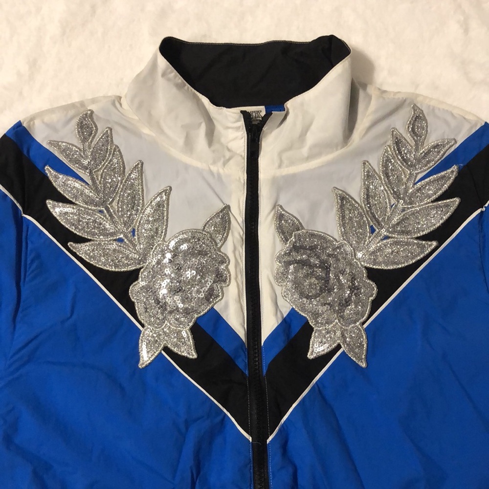 Victoria’s Secret PINK Anorak Windbreaker Jacket Blue with Bling (M/L) - Picture 2 of 16